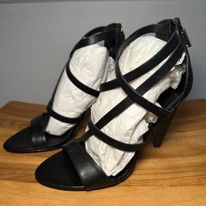 NWT Rebecca Minkoff Matte Black Strappy Heels